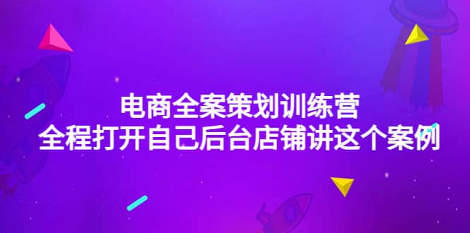 电商全案策划训练营：全程打开自己后台店铺讲这个案例（9节课时）-梓川副业网-中创网、冒泡论坛优质付费教程和副业创业项目大全