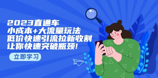 2023直通小成本+大流量玩法，低价快速引流拉新收割，让你快速突破瓶颈!-梓川副业网-中创网、冒泡论坛优质付费教程和副业创业项目大全