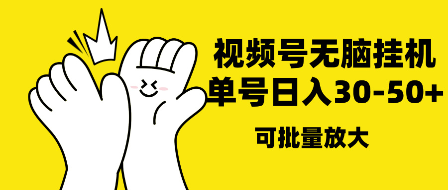 视频号无脑挂机，单号30-50+，可批量放大-梓川副业网-中创网、冒泡论坛优质付费教程和副业创业项目大全