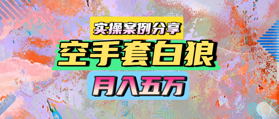 空手套白狼，月入五万，实操案例分享-梓川副业网-中创网、冒泡论坛优质付费教程和副业创业项目大全